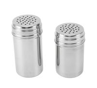 2 pcs shaker di condimento in acciaio inossidabile, fori per versamento regolabili in argento sale e bottiglia di shaker di zucchero per campeggio barbecue da (B)