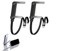 2 Pcs Sideways Phone Charger,2-in-1 Invisible Holder Charger Cable,Type-C/Lighting Port 240w Fast Charging Cable with Built-in Phone Stand for Smartphones Tablets (Type-C to Lighting)