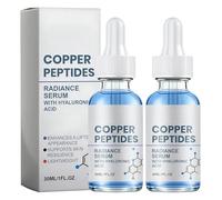 2 Pcs Siero Peptidi Viso Copper Peptides Siero Per Peptide In Rame,Riduce Le Rughe Illumina Il Tono Della Pelle Minimizza I Pori Rassoda E Leviga La Pelle Idrata Nutre In Profondità Portatile(30 Ml)