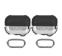 2 Pcs Silicone Headphone Protector for IOS, Wireless Earphone Case with Round Metal Keychain, Soft Skin - Friendly Waterproof Cover for Earbuds, Compact Anti - Scratch Protec