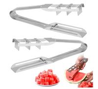 2 pcs Slicer Watermelon Slicer ordinata Strumento a pinza per taglio di anguria in acciaio inossidabile con gadget da cucina a risparmio di lavoro perfetti per la casa