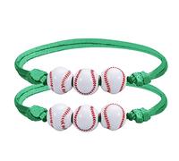 2 pcs Softball Bracciale Favors Giallo Softball Perline Braccialetti Amicizia Braccialetto Regolabile Perle Softball Regali Per Ragazze Adolescenti Sport Orologio Al Quarzo Con Cinturino In Pelle
