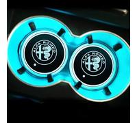 2 PCS Sottobicchieri Impermeabili 7 Colori Luminescente Luce Pad Tazza LED Portabicchieri Luci per Alfa Romeo 159 147 156 Giulia Giulietta Mito GT Stelvio Sportiva Brera Spider Accessori