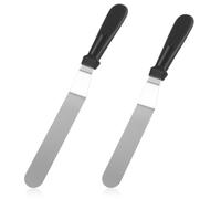 2 PCS Spatola professionale da cucina per Glassa, Modello Piatto, Accessorio per Dolci e Pasticceria con Manico Ergonomico, Set Piccolo 15cm e Grande 20cm per Uso Domestico e Professionale