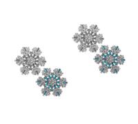 2 PCS Spilla Tridimensionale Con Fiocco Neve Da Bavero Strass Donna