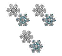 2 PCS Spilla Tridimensionale Con Fiocco Neve Da Bavero Strass Donna