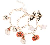 2 Pcs Spooky Pendant Bracelet Night Party Accessory Bracciale in Lega