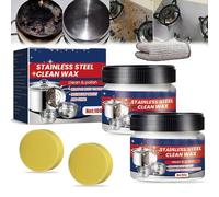 2 Pcs Stainless Steel Clean Wax, Magical Nano-Technology Stainless Steel Cleaning Paste, Rust Remover for Stainless Steel, Metal Polish Paste, Surface Safe, No Residue