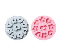2 pcs Star Heart Baking stampo stampo stampante per torta in silicone per casa
