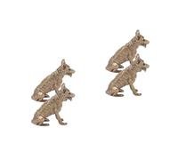 2 PCS Statua Del Cane Militare Figurina Di Pastore Tedesco Statuetta Ottone