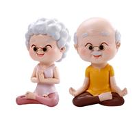 2 Pcs Statua Della Nonna Decorazioni Per Torte Di Coppia Figurina Anziani