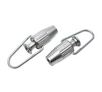 2 PCS Stringer per la Corda da bucato 3.2x1.4 '' Anti-groviglio in Lega di Alluminio Stringer per cordatura Semplice puleggia con Un Gancio Rotante per la Corda di serraggio