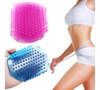 2 pcs Strofera del corpo in silicone, guanti da massaggio in PVC non slip con foro appeso Pratico a doppio lato per fare la doccia massaggio