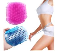 2 pcs Strofondo del corpo in silicone, guanti da massaggio in PVC non slip con foro appeso Pratico a doppio lato per fare il massaggio, il corpo a vasca da bagno