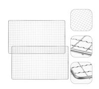 2 Pcs Tappetino Per Barbecue Grill Rack Rete Di Griglia Acciaio Inossidabile