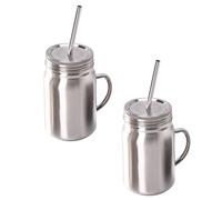 2 Pcs Tazzine Caff Tazza Da Caffè Con Coperchio Bicchiere Acciaio Inossidabile