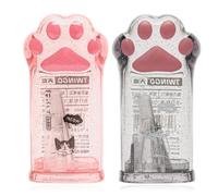 2 Pcs Temperino con Contenitore, zampe di gatto,Temperino con Serbatoio, Temperino Fori Temperino Bambini Temperamatite Trucco per Diversi Tipi di Matite Studenti Scuola Ufficio Viaggi,in plastica