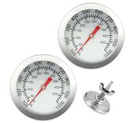 2 PCS Termometro per Griglia a Carbone & Affumicatore, Acciaio Inox Resistente al Calore, alta Precisione 50-500℃ (100-1000℉), Facile Installazione, ideali per Cottura a Carbone e Affumicatura