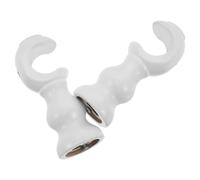 2 Pcs Testa Canna Per Tende in Legno Massiccio Ganci Supporto Da Parete