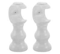 2 Pcs Testa Canna Per Tende in Legno Massiccio Shower Rod Holder