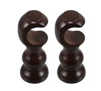 2 Pcs Testa Canna Per Tende in Legno Massiccio Shower Rod Holder