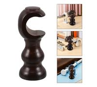 2 Pcs Testa Canna Per Tende in Legno Massiccio Supporto Bastone Ganci