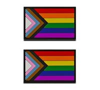 2 PCS toppe in PVC LGBT arcobaleno, 3D in gomma, con chiusura in hook, logo da cucire, per zaini, cappelli, gilet, caschi, giacche, vestiti 2