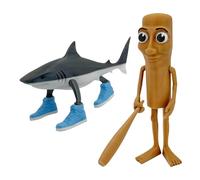 2 PCS Tralalero Tralala Figure, Tung Tung Tung Sahur Giocattolo, 3D Printed Italian Brainrot Animals, Collectible Figure, Anime Action Figures 3D Stampato, for Collection and Decoration Regalo