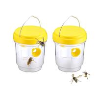 2 pcs Trappola Calabroni e Vespe da Esterno - Trappola per Vespe e Calabroni da Esterno Riutilizzabile a Doppia Entrata, Senza Prodotti Chimici per Giardino, Balcone e Campeggio (2 Senza luce)