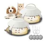 2 PCS Trappola Elettrica Pulci,Trappola Pulci in Casa,Trappola Elettrica per Pulci Con 4 Dischi Adesivi E 2 Cavi Di Ricarica,Non Velenosi Trappole Antipulci,Sicuri per La Famiglia,Bambini E Animali