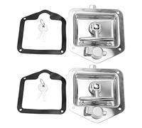 2 Pcs Truck Tool Box Latch, Stainless Steel T Handle Toolbox Lock with 4 Keys and Sealing Gaskets, Replacement Paddle Latch for RV Trailer Door Vehicle Toolbox Cabinet