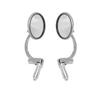 2 Pcs Universal Chrome Round Rearview Mirrors Bar End Side Mirrors for Motorcycle Chopper Scooter C