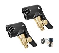 2 PCS Universale Connettore Valvola Pneumatica, Adattatore Gonfiaggio Pneumatici Tyre inflator Connector Gonfiaggio Pneumatici 2 in 1 per Gonfiatori Pompa d'Aria Compressore (Deflatable)