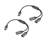 2 PCS USB Splitter Y Cavo, Type A Adattatore, Type A Maschio a Dual USB Femmina, Hub di Estensione per Trasmissione e Ricarica per Laptop, Mac, Auto, HDD, Console di Gioco