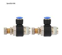 2 pcs Valvola pneumatica Valvola di controllo del flusso di aria Premium Regolatore di raccordi a collegamento rapido Rapido per sistemi pneumatici industriali Diametro del tubo (SL6-04)