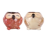 2 Pcs Vasi Da Fiori in Ceramica Arredamento Di Gufi Simpatico Vaso