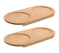 2 Pcs Vassoio Portacandele in Da Scrivania Bambù Organizzatore Di Cucina