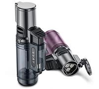 2 Pcs, VVAY Accendino Antivento a Gas Ricaricabile, Jet Flame, Venduto Senza Gas