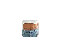2 Pcs Waist Chain for Women Sparkly Rhinestone Belly Chain Boho Body Chains for Summer Bikini Waist Chains Double Layer Waist Belts Jewelry Gift for Women Girls (Silver)