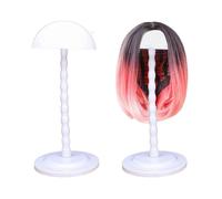 2 PCS Wig Stand 14.1 Inches Portable Wig Holder Plastic Hat Display Wig Head Mushroom Top for Multiple Wigs (white)