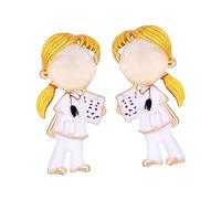2 PCS Women's Jewelry Brooches Cute Nurse Shape Alloy Brooch for Clothing Decor