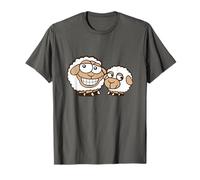 2 Pecore Due Famiglia Mamma Divertimento Amici Team Papà Bambino Bambino Fumetto Maglietta