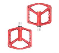 2 pedaliere Deadfly per bicicletta da strada, leggere, rivestimento in plastica per una guida più sicura (rosso)
