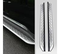 2 pedane laterali in alluminio argento a grana lunga adatte per Fiat Freemont 2012-2019 pedana SUV auto pannello nero nerf bar bordo argento (con staffe)