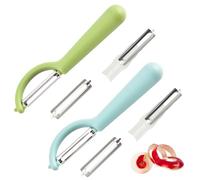2 Pelapatate a P per tupper con 2 lame di ricambio, pelapatate per Tupperware, pelapatate per pelare asparagi, lame di ricambio in acciaio inox per pelare verdure