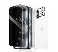 2 pellicole protettive per la privacy per iPhone 17 + 2 pellicole protettive per obiettivo della fotocamera + 1 cornice di installazione, pellicola in vetro temperato anti-spia, durezza 9H, facile