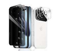 2 pellicole protettive per la privacy per iPhone 17 Pro Max + 2 pellicole protettive per obiettivo della fotocamera + 1 cornice di installazione, pellicola in vetro temperato anti-spia, durezza 9H