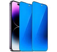 2 pellicole protettive per schermo anti-spia in vetro temperato anti-blu per la privacy, compatibili con iPhone 14 Pro Max, 6,7 pollici galvanizzate durezza 9H antigraffio (blu)
