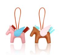 2 Pendanti Carini Creativi, Ciondoli Per Cavalli Da Cartone Animato, Portachiavi In Pelle Pu, Portachiavi Da Donna.
