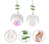 2 pendenti con d'angelo, prismi di cristallo arcobaleno, decorazioni per casa